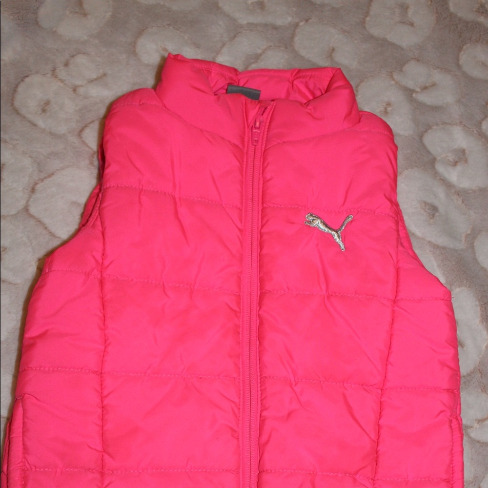 Girls Pink/Silver Puma Vest